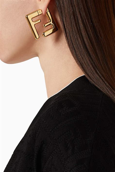 fendi earrings on sale|fendi pierced earrings.